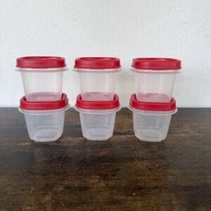 RUBBERMAID PREMIER EASY FIND LIDS FOOD STORAGE CONTAINERS 4 OZ (LOT OF 6)